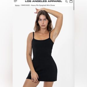 Los Angeles Apparel Heavy Rib Dress - black, small